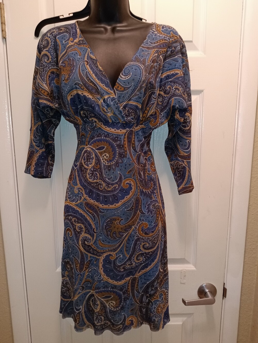 Sweet Pea Mesh Blue Paisley Tunic Style Women's Dress Sz S